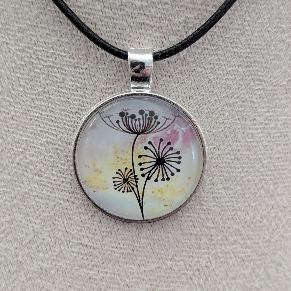 Chic Silver Dandelion Pendant Necklace